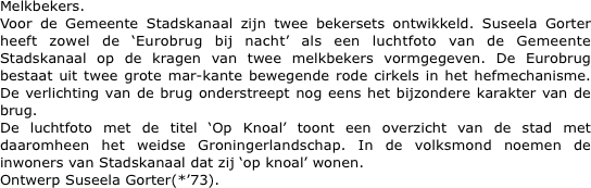 Melkbekers.
